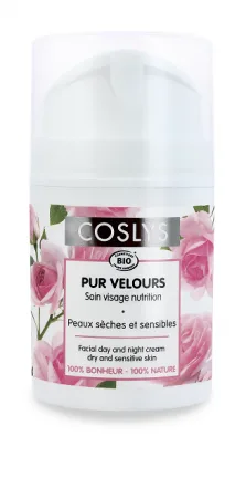 Crema hidratanta bio de zi si noapte pentru ten uscat si sensibil cu trandafiri, 50ml, Coslys — preț și oferte