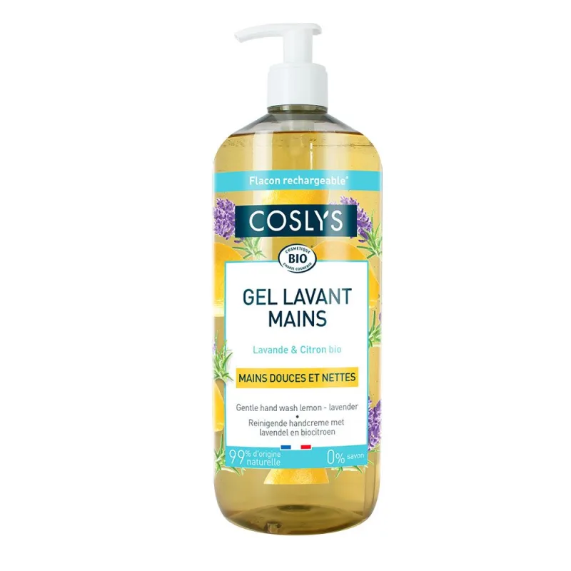Gel bio pentru spalare pe maini cu extract de lamaie si lavanda, 1000ml, Coslys — preț și oferte