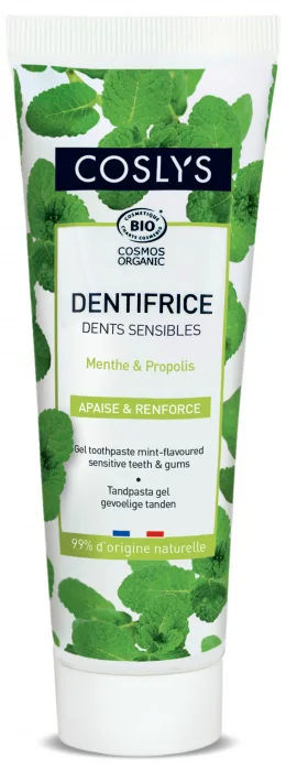 Pasta de dinti bio pentru dinti si gingii sensibile cu menta si porpolis, 75ml, Coslys — preț și oferte