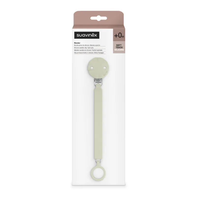 Lantisor din silicon cu clips pentru suzeta Wonder, 1 bucata, Suavinex — preț și oferte