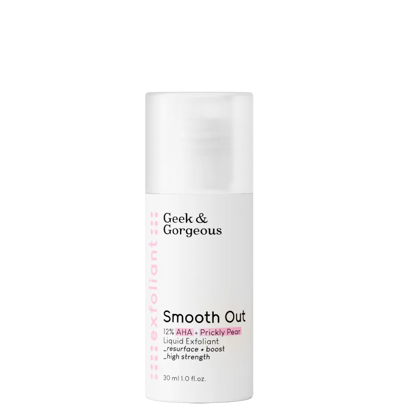 Lotiune exfolianta 12% AHA + extract de cactus Smooth Out, 30ml, Geek&Gorgeous — preț și oferte