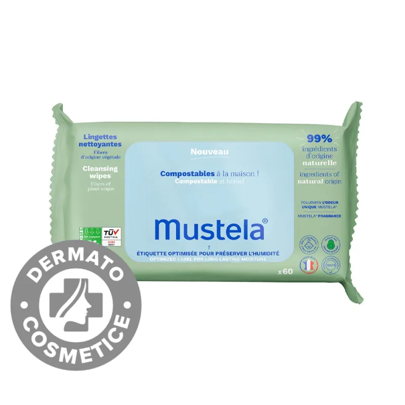 Servetele curatatoare fata si corp, 60 bucati, Mustela — preț și oferte