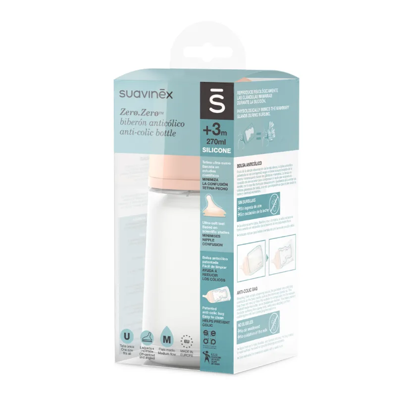Biberon cu debit mediu Zero Zero, 270 ml, Suavinex — preț și oferte