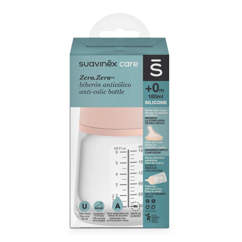 Biberon cu debit variabil Zero Zero, 180 ml, Suavinex — preț și oferte