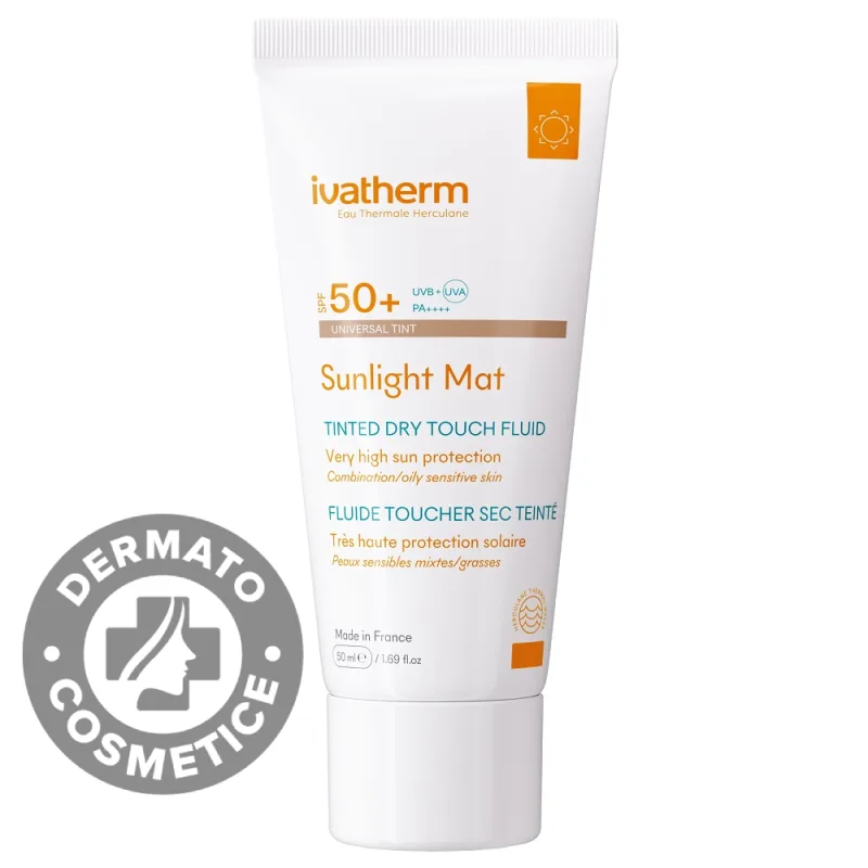 Crema de protectie solara Tinted Dry Touch SPF 50+ Sunlight Mat, 50ml, Ivatherm — preț și oferte