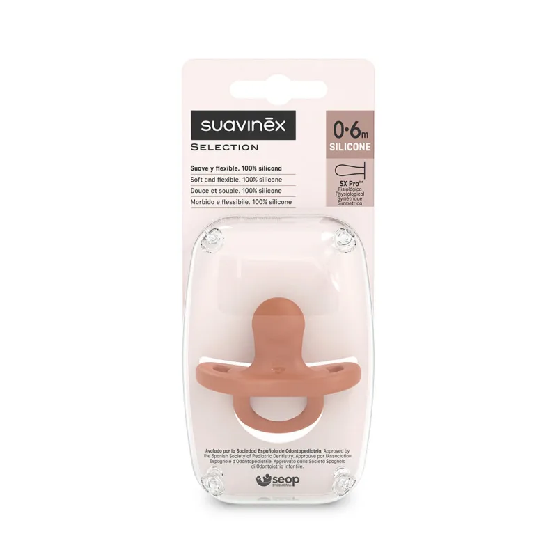 Suzeta fiziologica SX Pro Colour Essence, 0-6 luni, Rosu Caramida, 1 bucata, Suavinex — preț și oferte