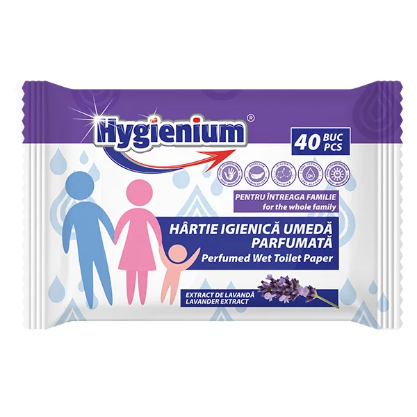 Hartie igienica umeda cu Lavanda, 40 bucati, Hygienium — preț și oferte