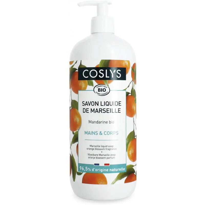Sapun lichid si gel de dus bio de Marsilia cu mandarine, 1000ml, Coslys — preț și oferte