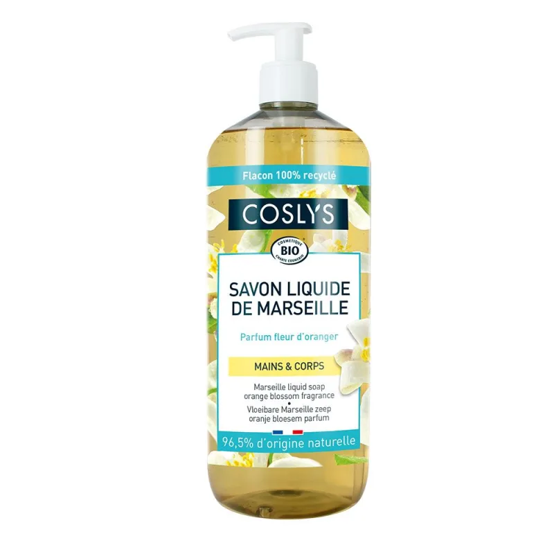Sapun lichid si gel de dus bio de Marsilia cu flori de portocal, 1000ml, Coslys — preț și oferte