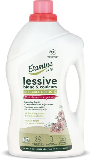 Detergent bio pentru rufe albe si colorate cu parfum de flori de cires si iasomie, 1000ml, Etamine