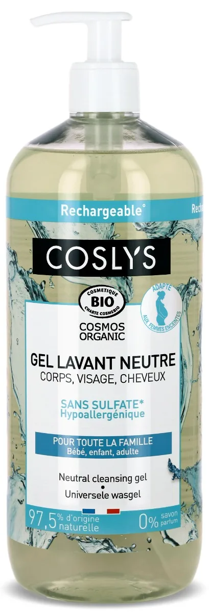 Gel de dus bio ten maini corp si par pentru toata familia fara parfum, 1000ml, Coslys — preț și oferte