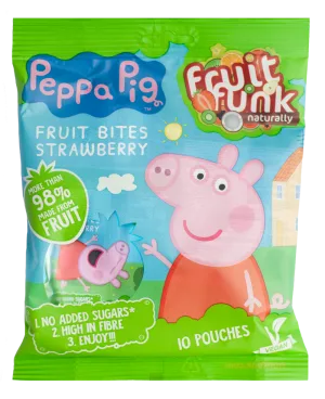 Gustare din fructe cu capsuni Peppa Pig, 100g, Fruit Funk