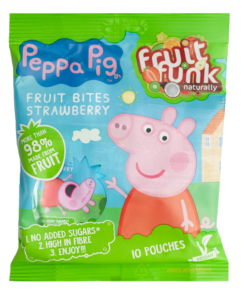 Gustare din fructe cu capsuni Peppa Pig, 100g, Fruit Funk — preț și oferte