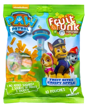 Gustare din fructe cu mar crocant Paw Patrol, 100g, Fruit Funk