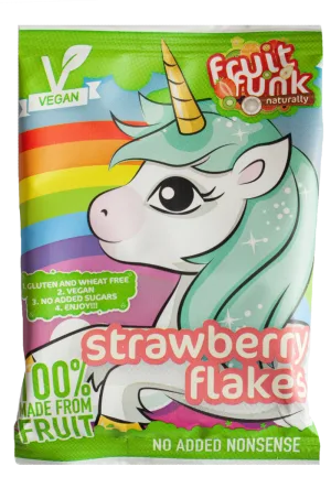Fulgi din fructe cu capsuni Unicorn, 16g, Fruit Funk