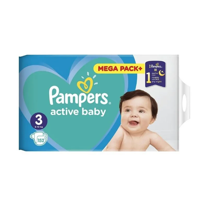 Pampers Scutece Active Baby, Marimea 3, 152 bucati — preț și oferte