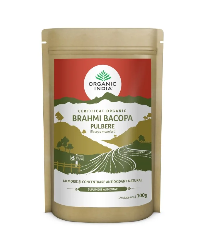 Pulbere tonic cerebral si memorie Brahmi-Bacopa, 100g, Organic India — preț și oferte