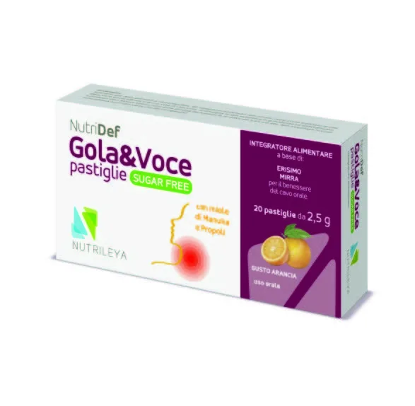 Gola&Voce portocala si miere de manuka fara zahar NutriDef, 20 dropsuri, Nutrileya — preț și oferte