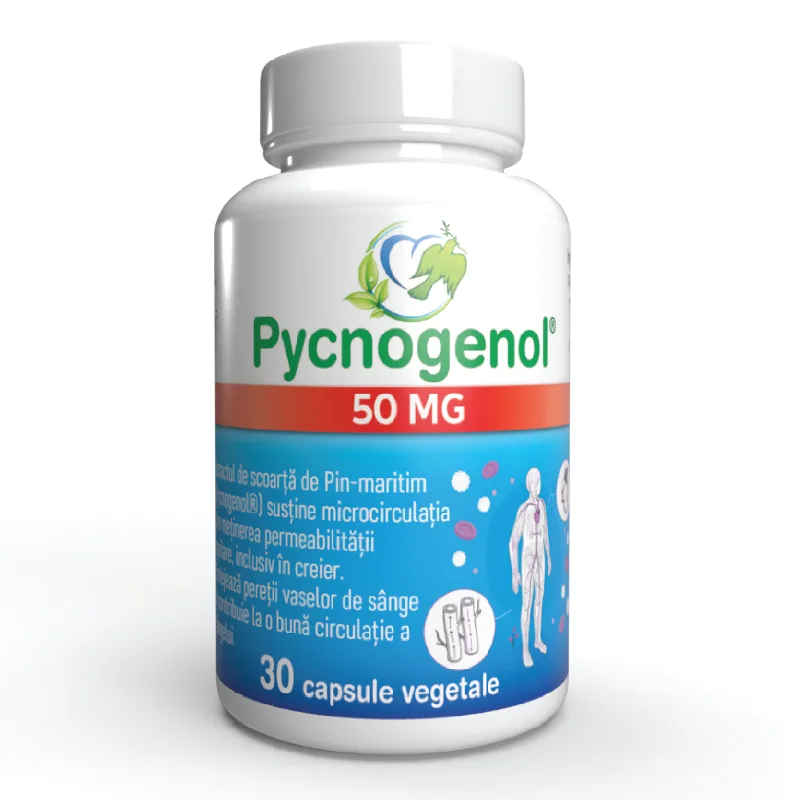 Pycnogenol, 50 mg, 30 capsule vegetale, Justin Pharma — preț și oferte