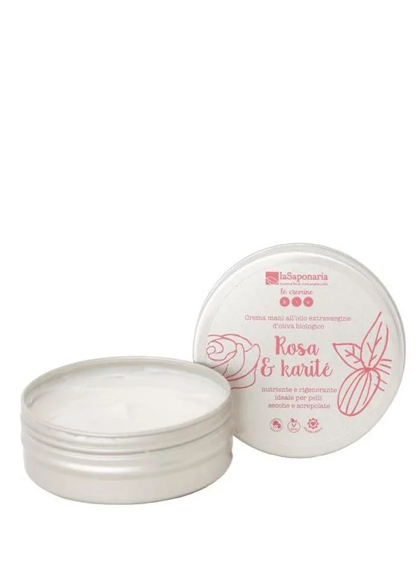 Crema de maini organica cu trandafiri si unt de Shea, 60ml, La Saponaria — preț și oferte