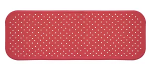 Covoras antiderapant din cauciuc natural pentru cada cu ventuze pentru fixare Rosu, 96x34 cm, Sanger