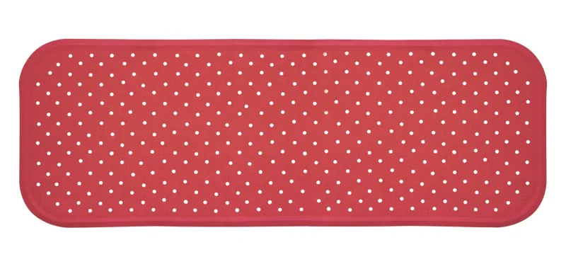 Covoras antiderapant din cauciuc natural pentru cada cu ventuze pentru fixare Rosu, 96x34 cm, Sanger — preț și oferte