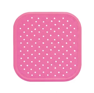 Covoras antiderapant din cauciuc natural pentru cada cu ventuze Roz, 56x56 cm, Sanger