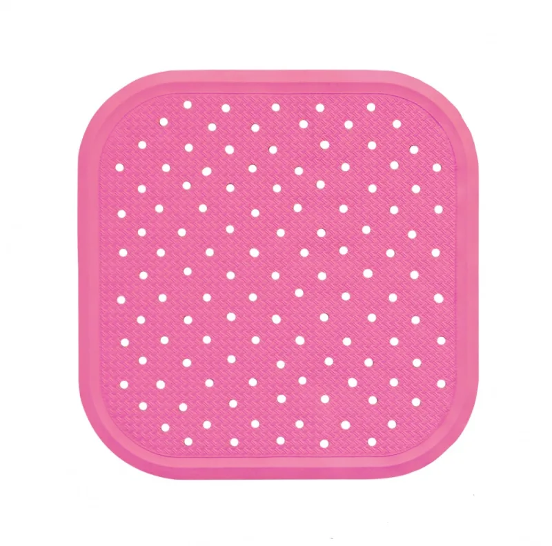 Covoras antiderapant din cauciuc natural pentru cada cu ventuze Roz, 56x56 cm, Sanger — preț și oferte
