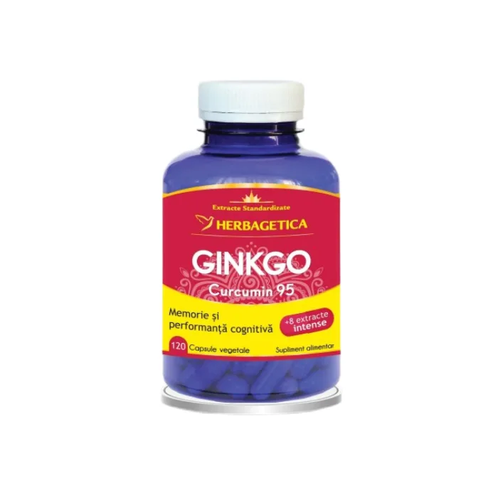 Gingko Curcumin95, 120 capsule, Herbagetica — preț și oferte
