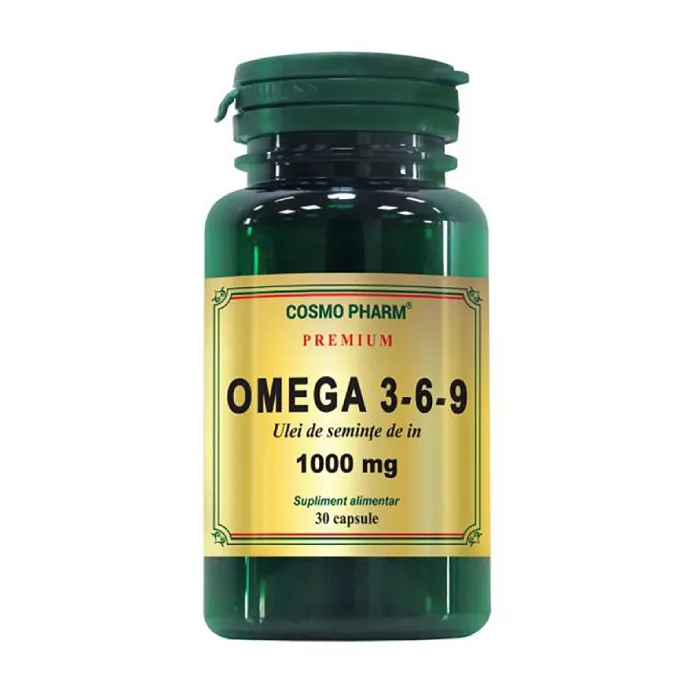 Ulei seminte de In Premium Omega 3-6-9, 1000 mg, 30 capsule, Cosmopharm COSMO PHARM — preț și oferte