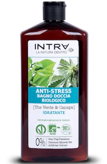Gel de dus cu canepa si ceai verde, 400ml, Intra — preț și oferte