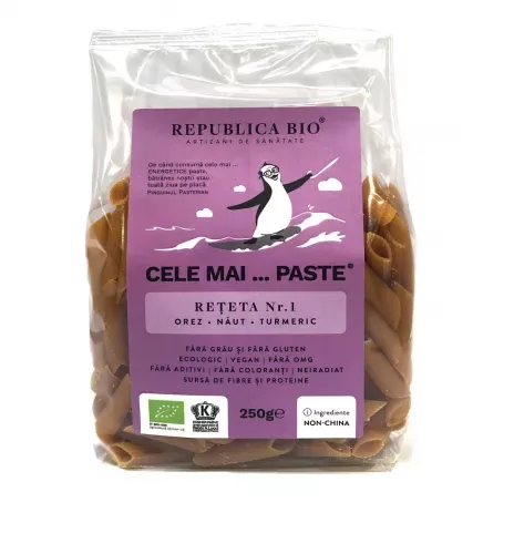 Paste Reteta 1 orez, naut si turmeric eco fara gluten, 250g, Republica Bio — preț și oferte