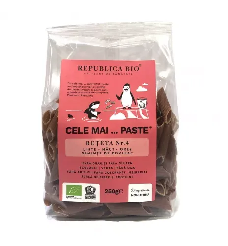 Paste Reteta 4 linte, naut, orez si seminte de dovleac eco fara gluten, 250g, Republica Bio — preț și oferte