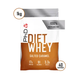 Pudra proteica cu aroma de caramel sarat Diet Whey, 1kg, PhD