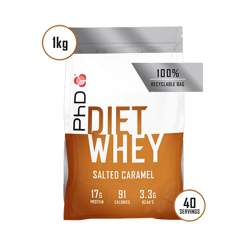 Pudra proteica cu aroma de caramel sarat Diet Whey, 1kg, PhD — preț și oferte