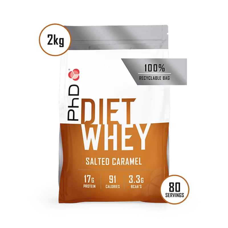 Pudra proteica cu aroma de caramel sarat Diet Whey, 2kg, PhD — preț și oferte