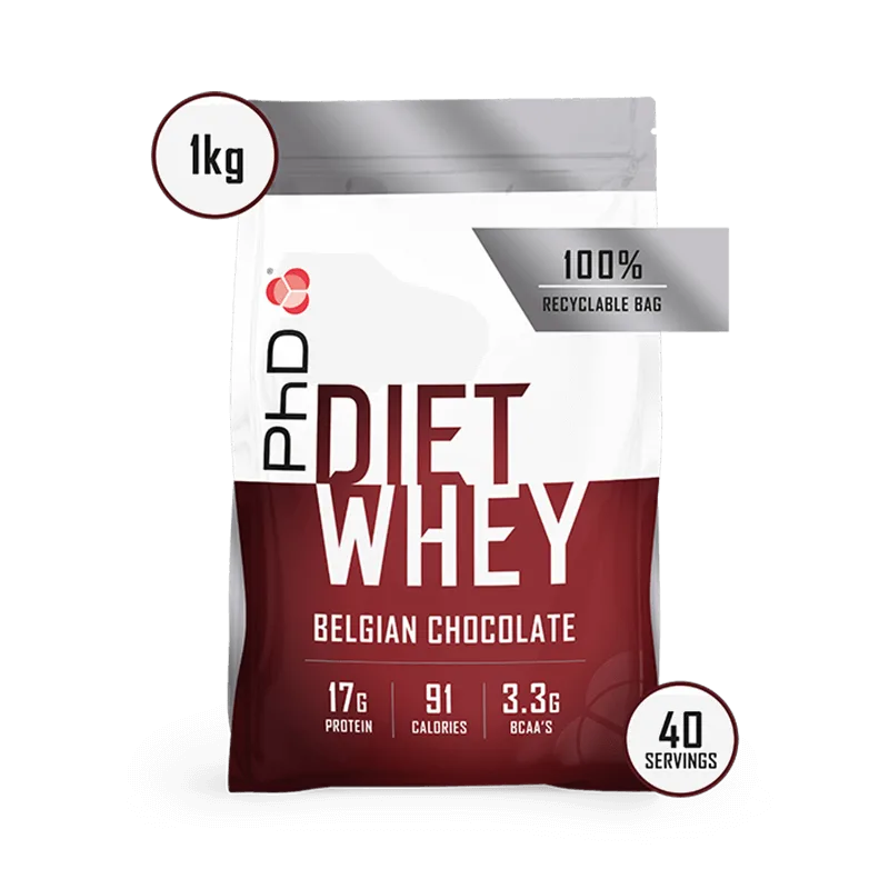 Pudra proteica cu aroma de ciocolata belgiana Diet Whey, 1kg, PhD — preț și oferte