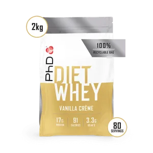 Pudra proteica cu aroma de vanilie Diet Whey, 2kg, PhD