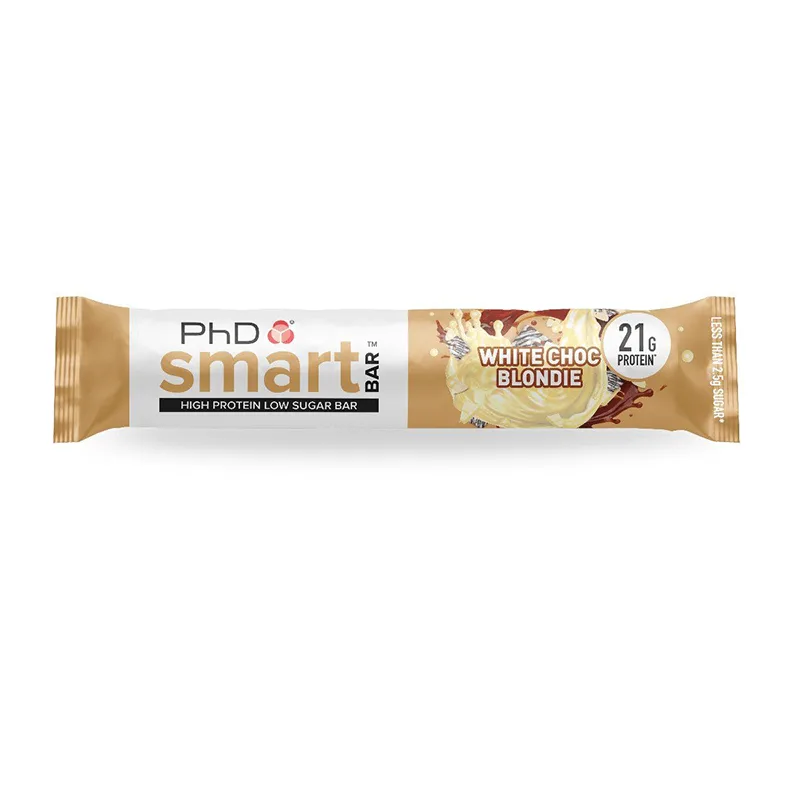 Baton proteic cu ciocolata alba Smart Bar White Choc Blondie, 64g, PhD — preț și oferte