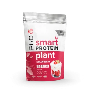 Pudra de proteine vegetale cu aroma de capsuni si frisca Smart Protein Plant, 500g, PhD