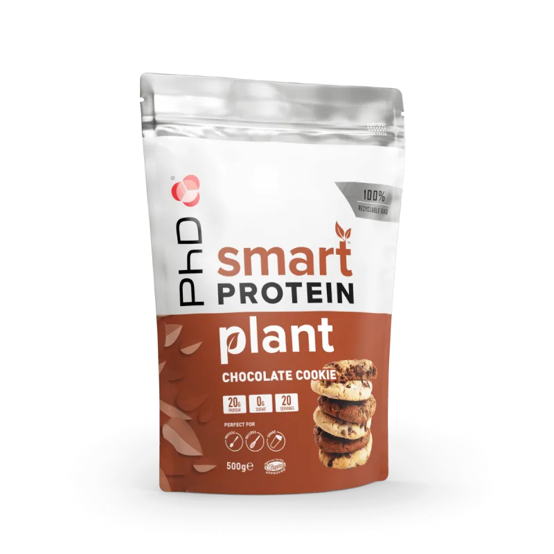 Pudra de proteine vegetale cu aroma de ciocolata cu biscuiti Smart Protein Plant, 500g, PhD — preț și oferte