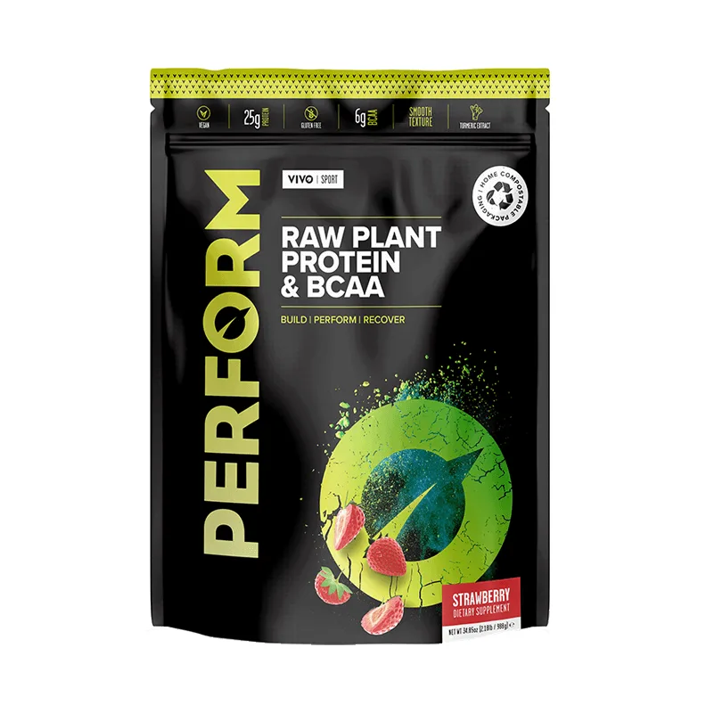 Proteine vegetale si BCAA cu aroma de Capsuni si Vanilie Perform, 988g, Vivo — preț și oferte