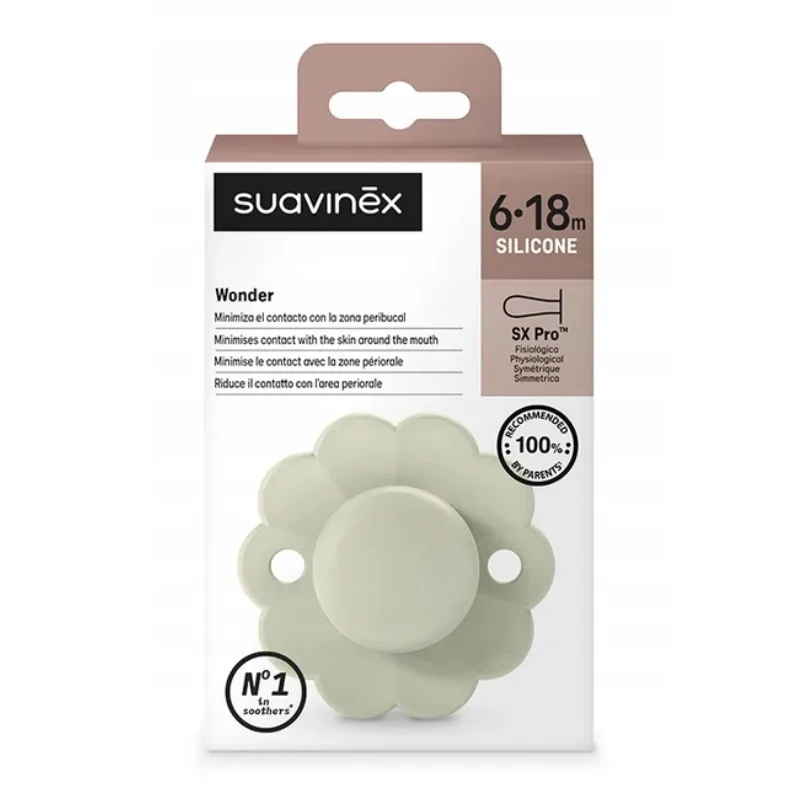 Suzeta fiziologica din silicon Wonder, 6-18 luni, aqua, 1 bucata, Suavinex — preț și oferte