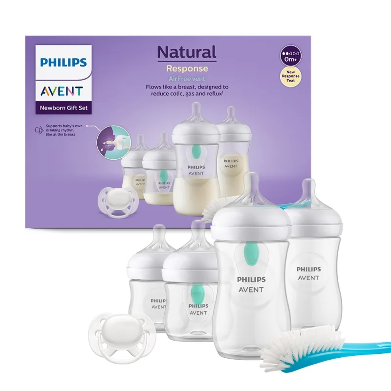 Set biberoane Natural Response SCD657/11, 2x125ml + 2x250ml + Suzeta + Perie, Philips Avent — preț și oferte