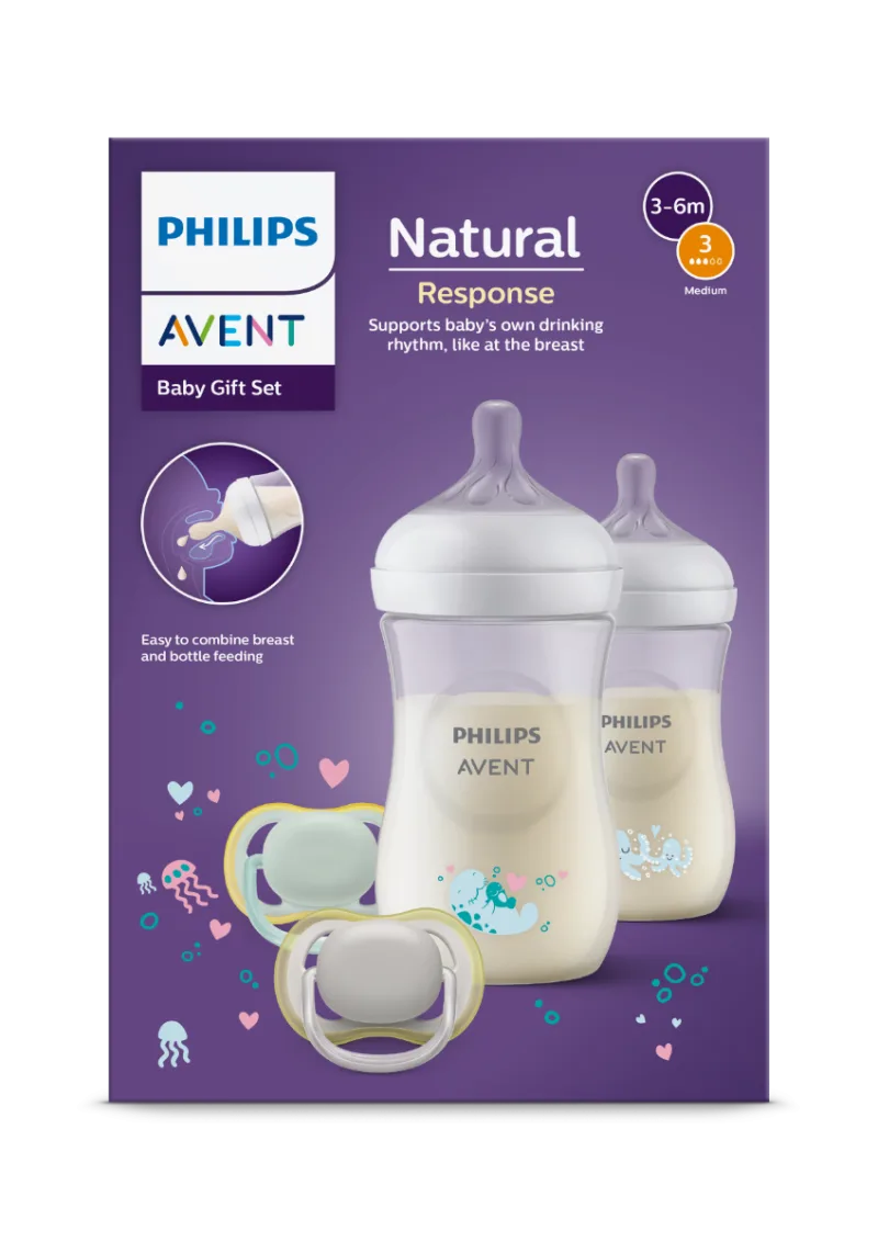 Set biberoane Natural Response SCD837/11, 2x260ml + 2x Suzete, Philips Avent — preț și oferte