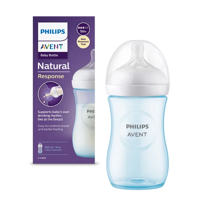 Biberon pentru +1 luna Natural Response Albastru SCY903/21, 260ml, Philips Avent — preț și oferte