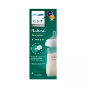Biberon sticla pentru 3 - 6 luni Natural Response SCY933/01, 240ml, Philips Avent