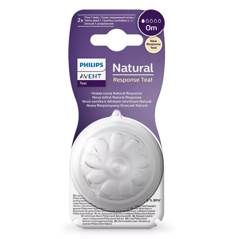 Set tetine pentru 0 luni primul debit 1 Natural Response SCY961/02, 2 bucati, Philips Avent — preț și oferte