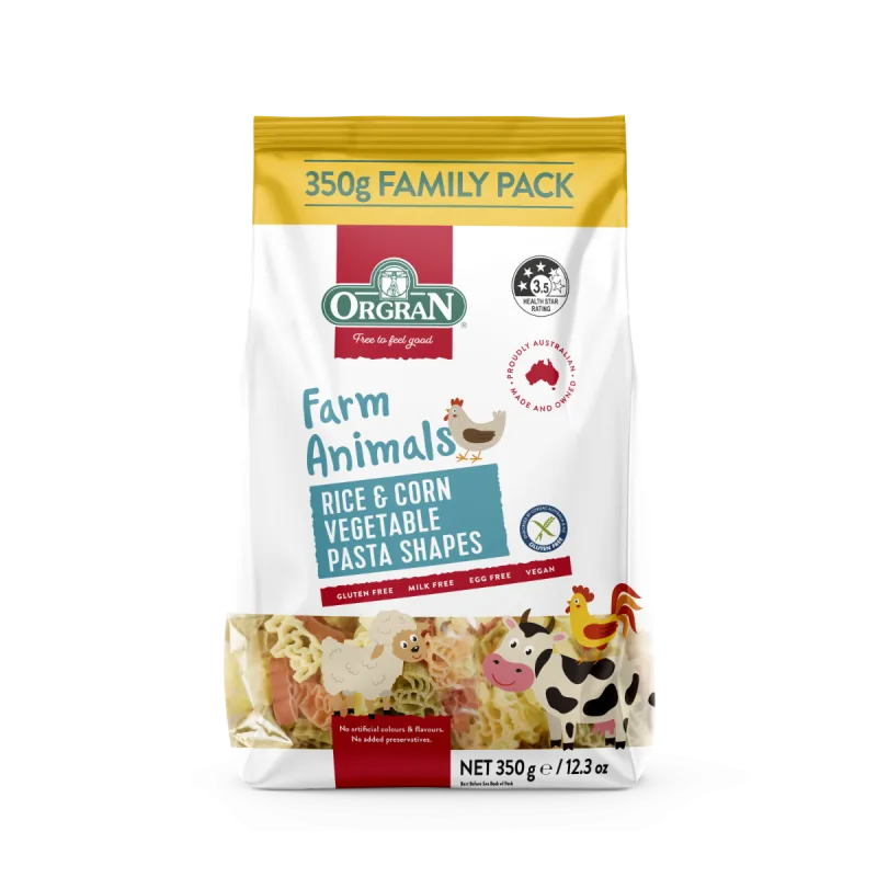 Paste in forma de animale din orez si porumb, 350g, Orgran — preț și oferte