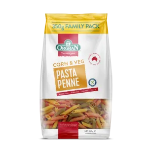 Paste penne din porumb si legume, 350g, Orgran